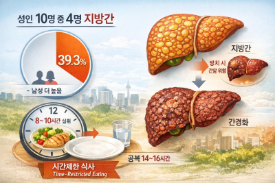 성인 10명 중 4명은 ‘지방간’…하루 8~10시간 식사가 답?